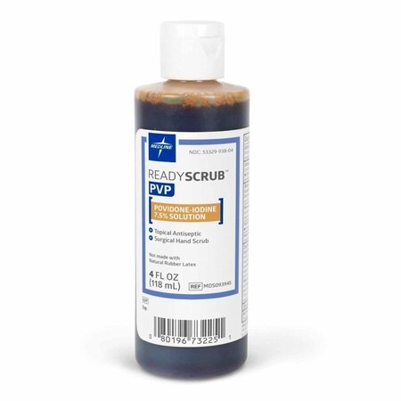 Readyscrub Surgical Scrub Solution, 4 oz. Bottle, 7.5% Strength, Povidone-Iodine, NonSterile, 48PK MDS093945